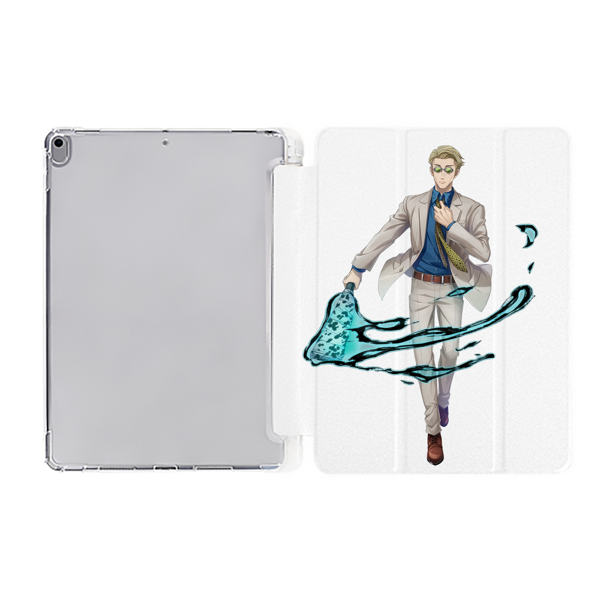 （画像用） 呪術廻戦 Jujutsu Kaisen IPad ケース ペン収納付き 三つ折りスタンド PUレザー×シリコン 対応機種9.5/10.5/10.9インチ